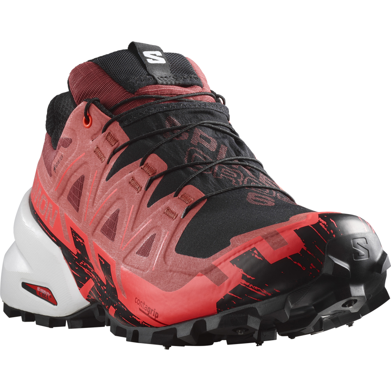 Salomon Spikecross 6 GTX Unisex Trail/Fell Running Shoe in Cow Hide/Black/Fiery Coral-7
